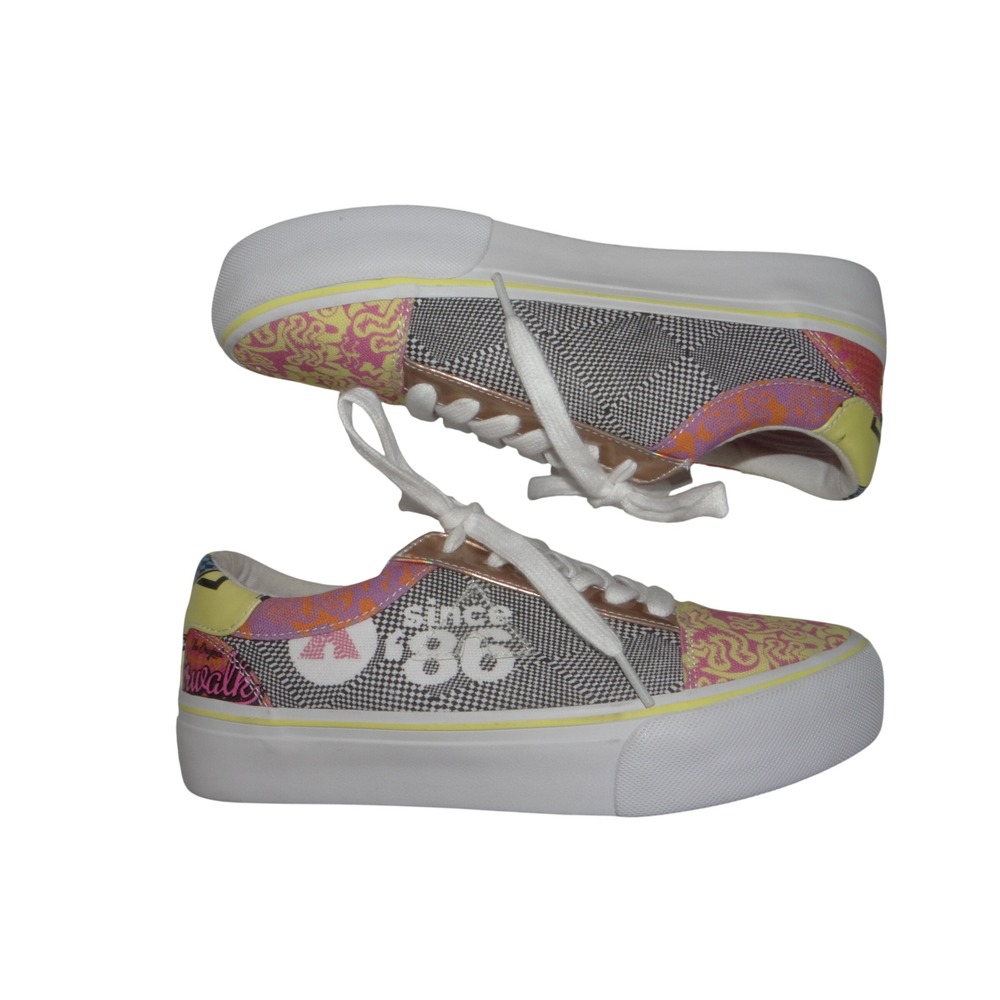 Airwalk Womens Alya Low Top Sneakers Silver Rose Gold Pink Yellow WAALYA2-J 7.5M